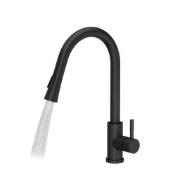 QUADRON JULIA Steinsteel Pull Out + Stream Change VERY BLACK kitchen mixer - matte black