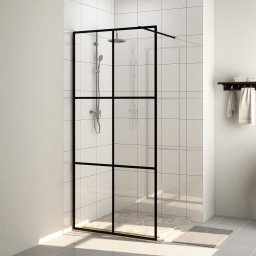 Gossi paravan dus walk-in, negru, 100x195 cm, sticla esg transparenta