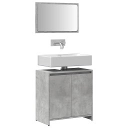Gossi set mobilier de baie, 2 piese, gri beton, lemn compozit