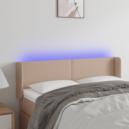 Gossi tablie de pat cu led cappuccino 147x16x78/88 cm piele ecologica