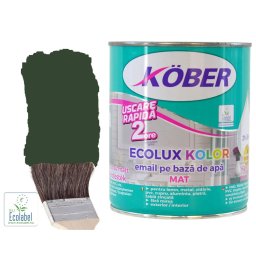 Vopsea pe baza de apa Ecolux Kolor Mat RAL 6020 Verde Crom 2.5 l Kober,