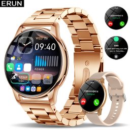 Smartwatch cu ecran tactil, ecran 3.8 cm, bratara metalica + silicon, TMBW5420159 (Culoare: auriu)