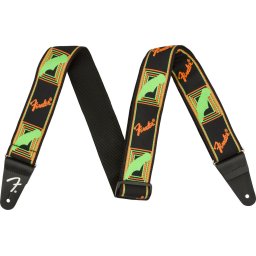 Fender Neon Monogrammed Strap Green and Orange