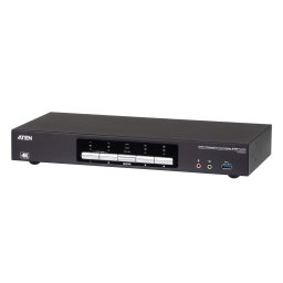 Comutator cu 4 porturi, Aten, KVM, USB 3.0, 4K, DisplayPort Dual, Negru