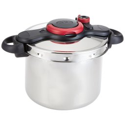 Oala sub presiune Tefal Clipso Minut Easy, 6 L, rosu-negru