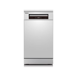 Masina de spalat vase Toshiba DW-10F2EE(W)-PL, 10 seturi, 6 programe, 45 cm, AquaStop, Touch cu afisaj LED, Alb