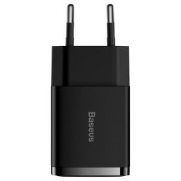 Incarcator de retea Baseus Compact CCXJ010201, 2 USB, functie de incarcare rapida, 10,5 W, Negru