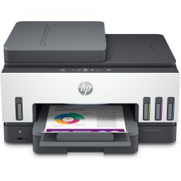 Imprimanta multifunctionala inkjet color HP Smart Tank 7605, A4, duplex, ADF, USB 2.0, Wi-Fi, 15 ppm negru, 9 ppm color, Alb-Gri