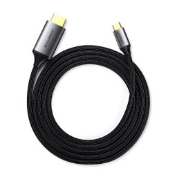CABLU video Ugreen, "MM142" USB Type-C (T) la HDMI (T), rezolutie maxima 4K UHD (3840 x 2160) la 60 Hz, 1.5m, braided, negru "50570" - 6957303855704
