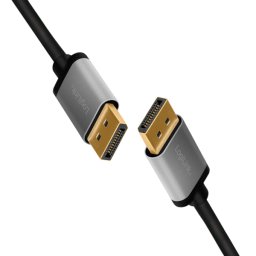 CABLU video LOGILINK, DisplayPort (T) la DisplayPort (T) 1.2, 1m, conectori auriti, rezolutie maxima 4K (3840 x 2160) la 60 Hz, aluminiu, triplu ecranaj, negru-gri