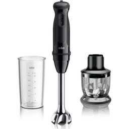 Blender De Mana, Braun MultiQuick 3 MQ30201M, 900W, 2 Viteze, Tocator 350Ml, Pahar Gradat 600Ml, Negru