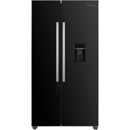 Side by side Fram FSBS-HM440NFBKWDE++, 439 l, No Frost, Clasa E, Compresor Inverter, Display, Dozator de apa, Functie smart, H 176.5 cm, Negru