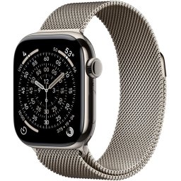 Smartwatch Apple Watch Series 11, Cellular, GPS, 46mm Carcasa Natural Titanium, Natural Milanese Loop - S/M