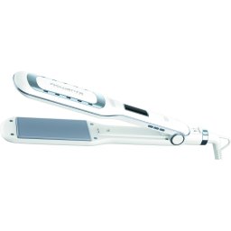 Placa de indreptat parul Rowenta Wet & Dry Pro SF5010F0, invelis Nano Ceramic, generator de ioni, ecran LCD, 6 trepte de temperatura, alb/argintiu