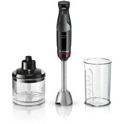Mixer mana Bosch MSM4B620, ErgoMaster Serie4, 1000W, sistem QuattroBlade, control viteza dinamic, conector ceramic, functie AntiSplash, Negru