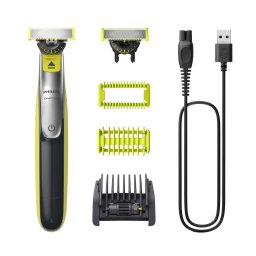 Aparat de ras si tuns, Philips OneBlade 360, QP2834/23, Autonomie 60 minute, Pieptene reglabil, Verde/Gri