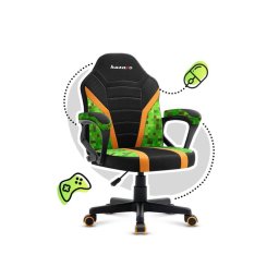 Scaun gaming copii Huzaro HZ-Ranger 1.0, Mesh Pixel, Cotiere moi, Cadru Timber FX, Design ergonomic, Verde/Negru