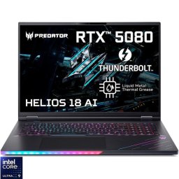 Laptop Gaming Acer Predator Helios 18 AI PH18-73-956S, procesor Intel® Core™ Ultra 9 275HX pana la 5.4GHz, 18 inch, WQXGA, IPS, 250Hz, 128GB DDR5 RAM, 6TB SSD, NVIDIA® GeForce RTX™ 5080 16 GB GDDR7, Windows 11 Home, Negru