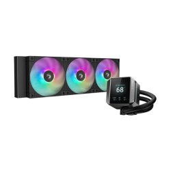Cooler procesor Deepcool MYSTIQUE ARGB, 360, 3 ventilatoare, viteza 600 - 2400 rpm, Negru