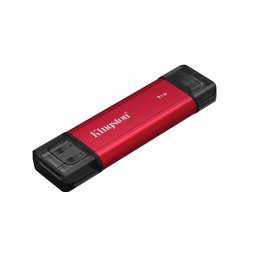 SSD portabil Kingston Dual Portable Solid, 1TB, USB-A/USB-C, Rosu/Negru