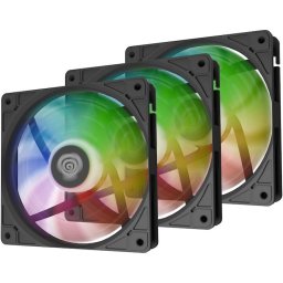 Set 3 Ventilatoare Genesis OXAL NGF-2265, 120mm, ARGB, 1450 RPM, 42-46 CFM, Negru