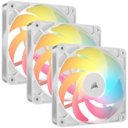 Set 3 Ventilatoare Carcasa CORSAIR RS120-R, ARGB, 3x120 mm, viteza 420-2100 RPM, Alb