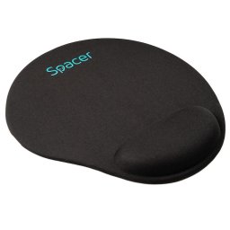 Mouse Pad Spacer SPMP-PAD-GEL-BK, suport incheietura cu gel, cauciuc si material textil, 240 x 220 mm, Negru