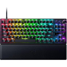 Tastatura Gaming Mecanica Razer Huntsman V3 Pro TKL 8KHz, USB Type-C, Chroma RGB, Switch-uri Optice Analog Gen 2, Layout US, Negru