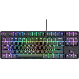 Tastatura Gaming Trust GXT 864 Cada TKL, cu fir, iluminare RGB, Wired, USB, Negru