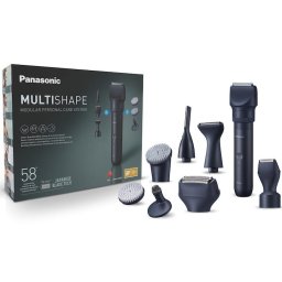 Set Aparat de tuns si gromming barba/fata, Panasonic MultiShape XSHAPE TRIM, perii curatare faciala, acumulator Li-Ion, autonomie 70 min, quick charge 1H, utilizare piele umeda/uscata, husa transport, negru