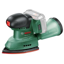 Masina de slefuit multifunctionala, Bosch UniversalSander 06033E3100, 18 V, 22.000 vibratii/min, 1.6 mm diametru orbita, 183x93 mm/49x101 mm sufrafata slefuire dreptunghiulara/fier de calcat, fara acumulator/incarcator