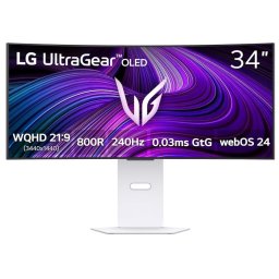 Monitor OLED Gaming LG UltraGear 34GX90SA, Diagonala 34", WQHD 3440 x 1440, 240 Hz, 0.03 ms, Alb