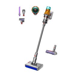 Aspirator vertical Dyson V12s Detect Slim Submarine (2025), 140 AW, 3 moduri putere, Autonomie 60 minute, Recipient 0.35 l, Galben/Nichel