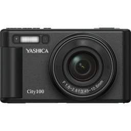 Camera foto compacta Yashica City 100, Senzor CMOS Sony 13 MP, zoom optic 3x, filmare 4k, ecran 2.8 inch, Wi-Fi, Negru
