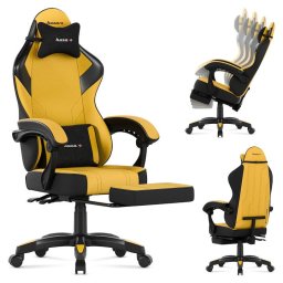 Scaun gaming, Huzaro Force 3.7, suport picioare, inaltime reglabila, material respirabil, Galben