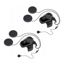 Sistem de comunicare pentru motociclete, SENA 5S-10D, Moto Intercom, Bluetooth 5.0, Raza de actiune 700 metri, HD, LCD, Set dublu, Negru