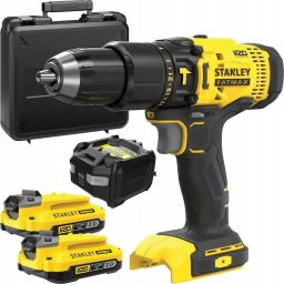 Masina de gaurit pe acumulator STANLEY SFMCD711D2K, 2100 rpm, 18 V, 2 acumulatori Li-Ion, incarcator, cutie transport, Negru-galben