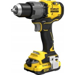 Masina de gaurit cu percutie pe acumulator STANLEY Fatmax, 18V, 2 baterii, incarcator, cutie transport SFMCD726D2K
