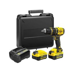 Masina de gaurit si Insurbat cu percutie pe acumulator Stanley Fatmax V20, SFMCD721M2K, 18 V, 80 Nm, 2100 rpm, 35700 bpm, + 2x Acumulatori 4.0 Ah, Incarcator si valiza transport