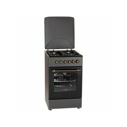 Aragaz MPM MPM-56-KRM-13, plita gaz+electric , 58 L, 4 arzatoare, cuptor electric, latime 50 cm, Negru Antracit