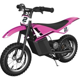 Motocicleta electrica pentru copii MX125 Dirt, Razor, +7 ani, viteza maxima 13km/h, autonomie 40 min, Roz-Negru