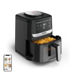 Friteuza cu aer cald Tefal Easy Fry Silence EY5568E0, 5 l, 10 programe, 1670 W, Temperatura ajustabila 40-200 C, Negru