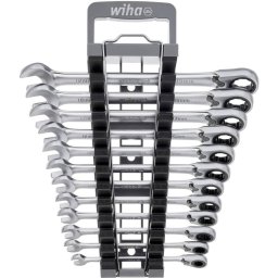 Wiha ring ratchet wrench set, 12 pieces, reversible, wrench (SW 8 - 19mm)