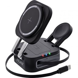 Incarcator 3in1 Wireless compatibil MagSafe 15W + cablu 0.8m, InLine IL33392T