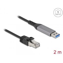 Cablu de retea USB 3.1-A la RJ45 Gigabit LAN 2m, Delock 60756