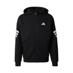 ADIDAS SPORTSWEAR Bluză cu fermoar sport 'FI' negru / alb