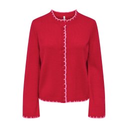 ONLY Geacă tricotată 'ONLLINN' roz / roșu cireș