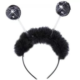 Accesoriu de costum: Diademă cu pene și paiete aurii