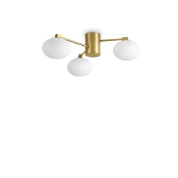 Plafonieră Hermes 317007, D:60 cm, 3xG9, metal alb, sticlă albă