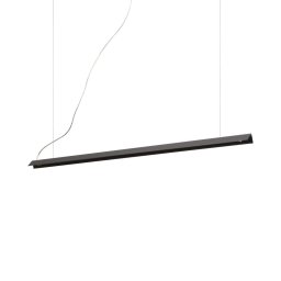 Suspensie liniară V-Line, L:110 cm, 25W, 3000K - lumină caldă , H min 9 / max 200 cm, aluminiu negru